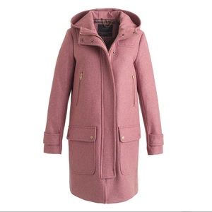 J crew Wool Melton Duffle Coat Sz 2 Pink NWOT